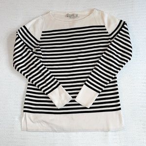 LOFT Black and White Striped Sweater Size M